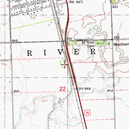 Topographic Map of Community Presbyterian Church, MN