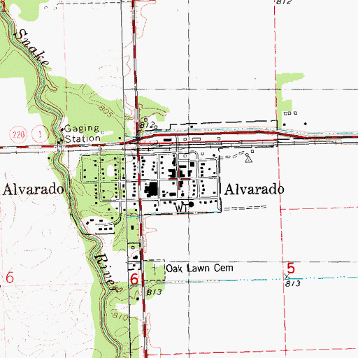 Topographic Map of Alvarado Post Office (historical), MN