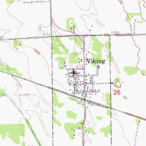 Topographic Map of Viking Elementary School, MN