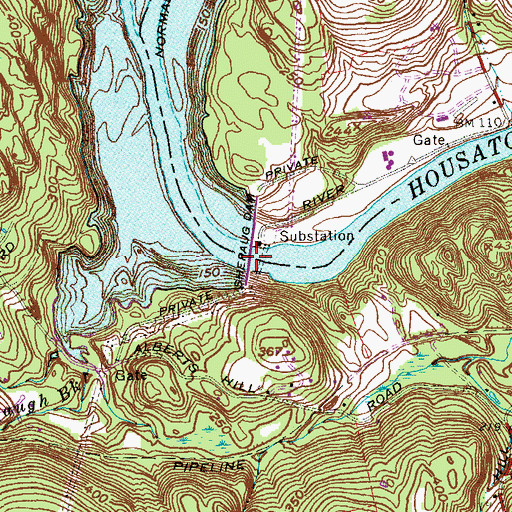 Topographic Map of Sheraug Dam, CT