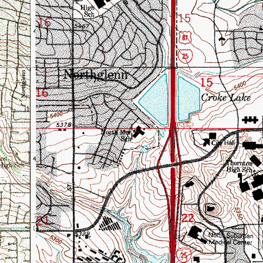 Topographic Map of North Mor Elementary School, CO