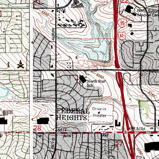 Topographic Map of North Star Elementary School, CO