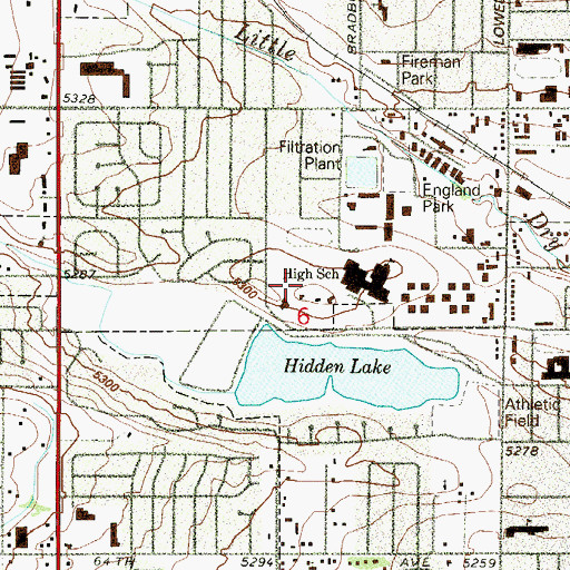 Topographic Map of Westminster High School, CO