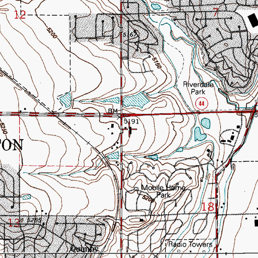 Topographic Map of Colorado Marketplace Shopping Center, CO