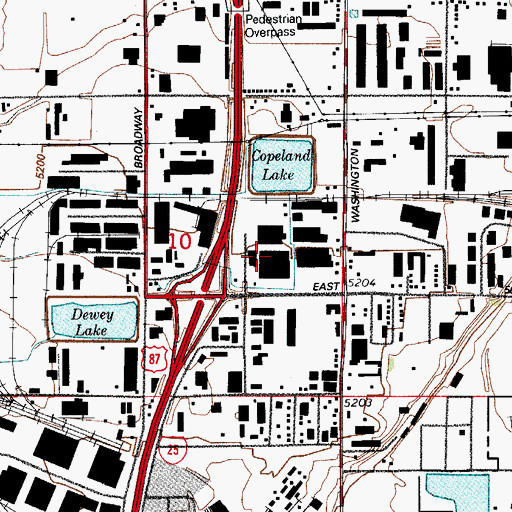 Topographic Map of Merchandise Mart Shopping Center, CO