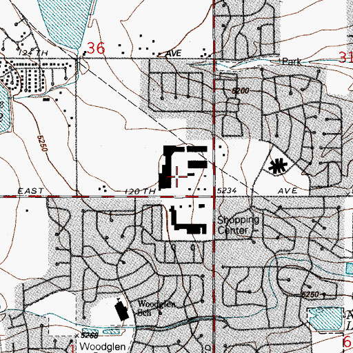 Topographic Map of Mission Trace At Thorton Shopping Center, CO