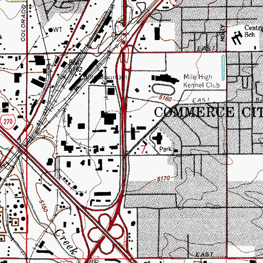 Topographic Map of Parkway Market Center Shopping Center, CO