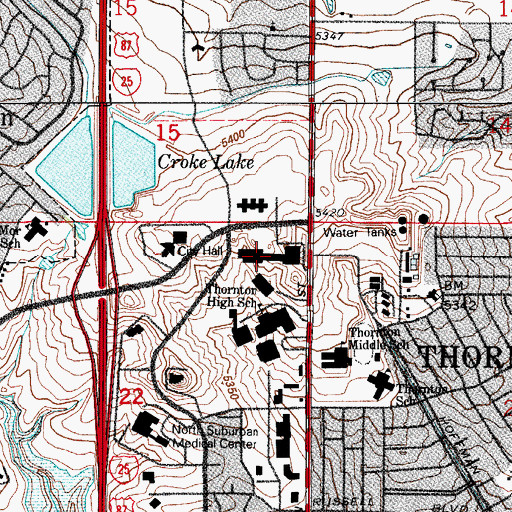 Topographic Map of Pinnacle At Horizon Shopping Center, CO