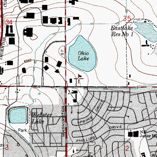 Topographic Map of Thorncreek Crossing Shopping Center, CO