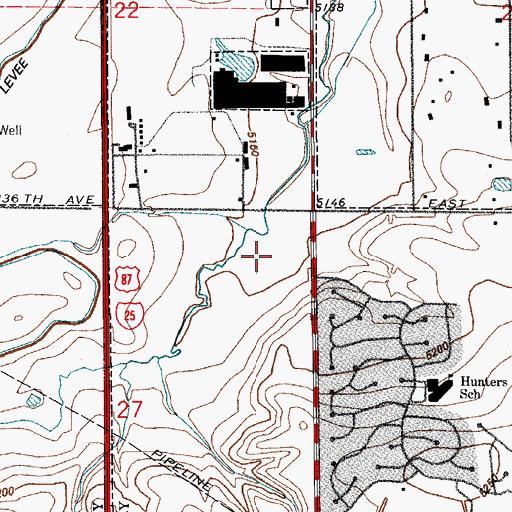 Topographic Map of Thorncreek Municipal Golf Course, CO