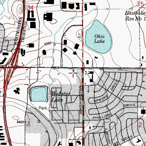 Topographic Map of Washington Point Shopping Center, CO