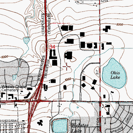 Topographic Map of Washington Square Business Center, CO