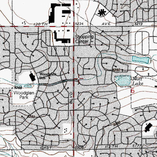 Topographic Map of Briar Ridge Park, CO