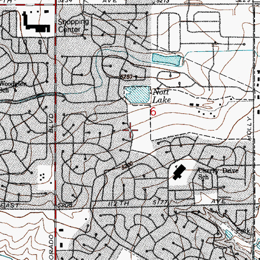 Topographic Map of Cherry Park, CO