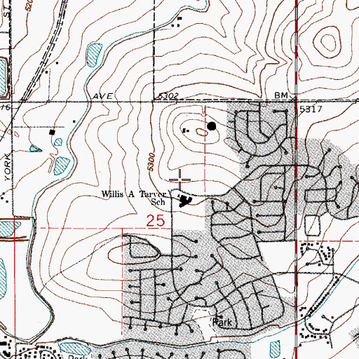 Topographic Map of Eagleview Park, CO