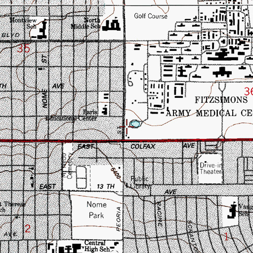 Topographic Map of Generals Park, CO