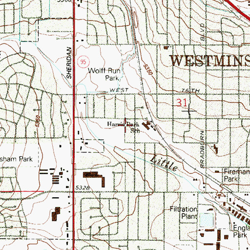 Topographic Map of Kennedy Park, CO