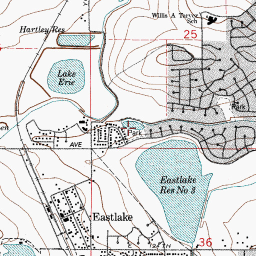 Topographic Map of Lake Village Park, CO