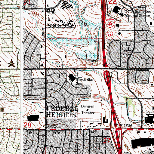 Topographic Map of Northstar Park, CO