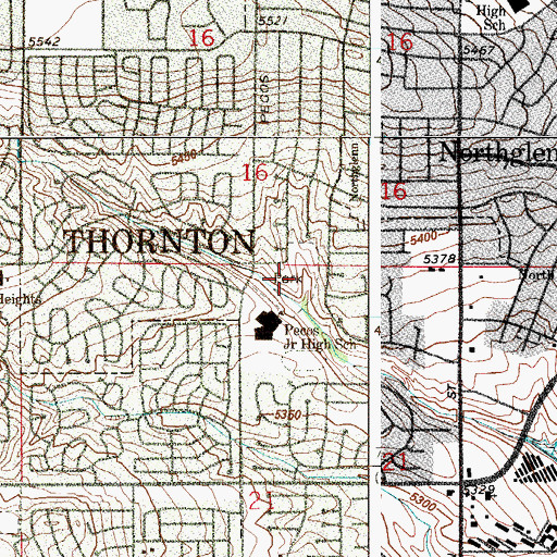 Topographic Map of Pecos Park, CO
