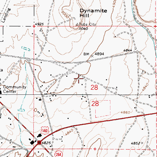 Topographic Map of Tuba City High School, AZ