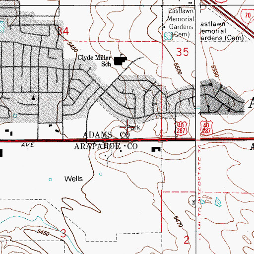 Topographic Map of Triangle Park, CO