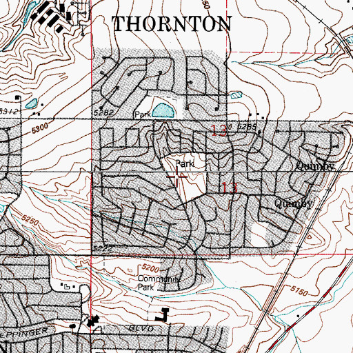 Topographic Map of Yorkborough Park, CO