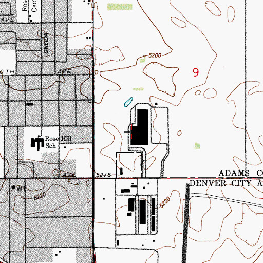 Topographic Map of Denver Network Distribution Center, CO