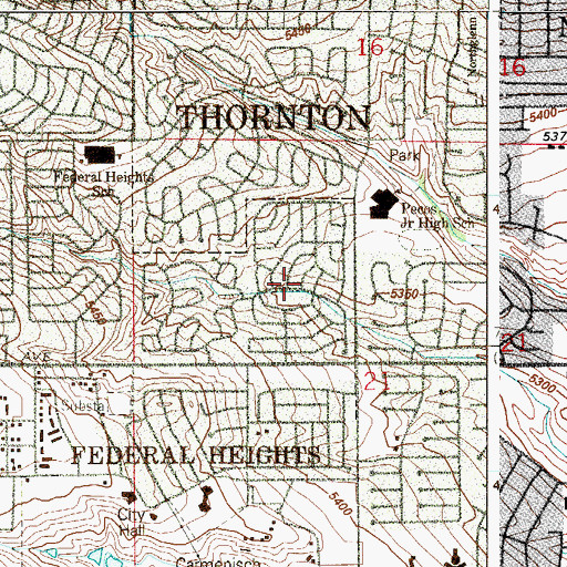 Topographic Map of Holiday Hills Village, CO