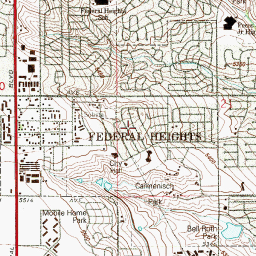 Topographic Map of Homestead Heights, CO