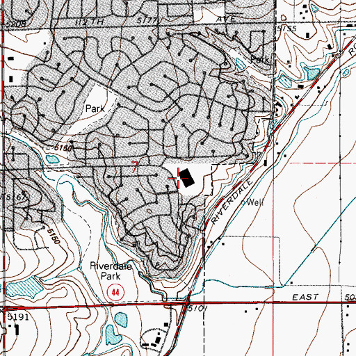 Topographic Map of Riverdale Elementary School, CO