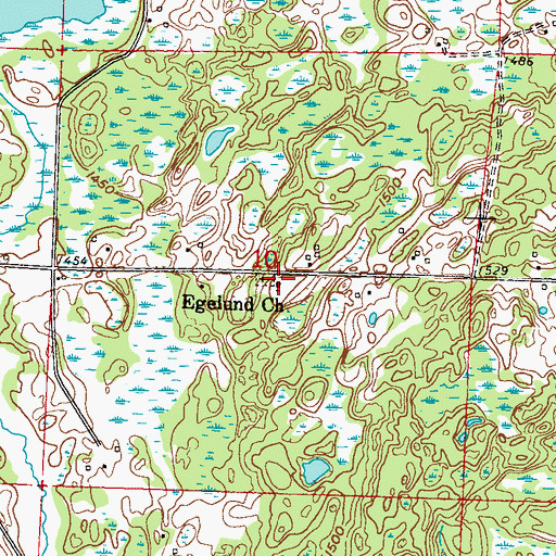 Topographic Map of Egelund Lutheran Cemetery, MN