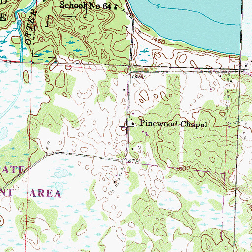 Topographic Map of Senjen Cemetery, MN