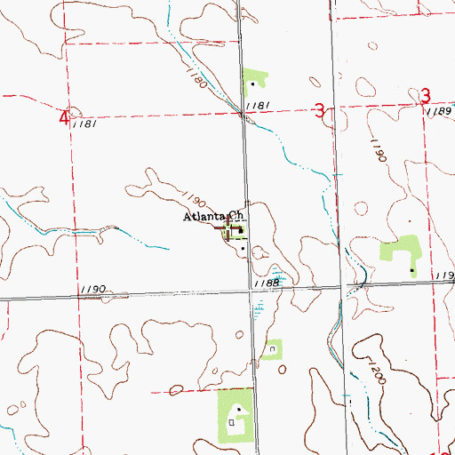 Topographic Map of Atlanta Lutheran Cemetery, MN