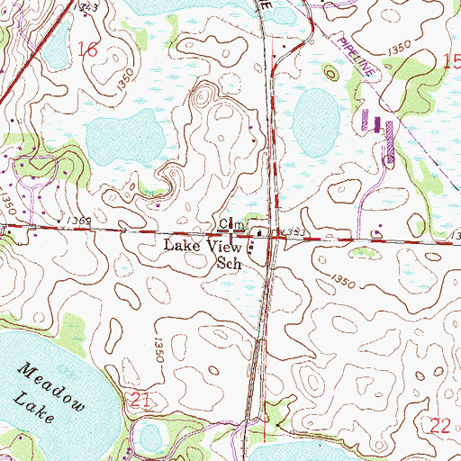 Topographic Map of Lakeview Cemetery, MN