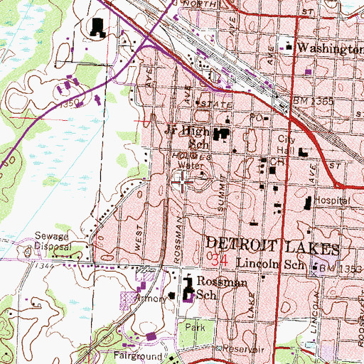 Topographic Map of Holy Rosary Catholic Church, MN