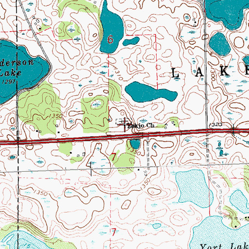 Topographic Map of Eskjo Cemetery, MN