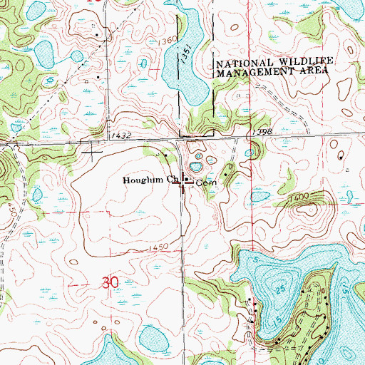 Topographic Map of Houglum Cemetery, MN