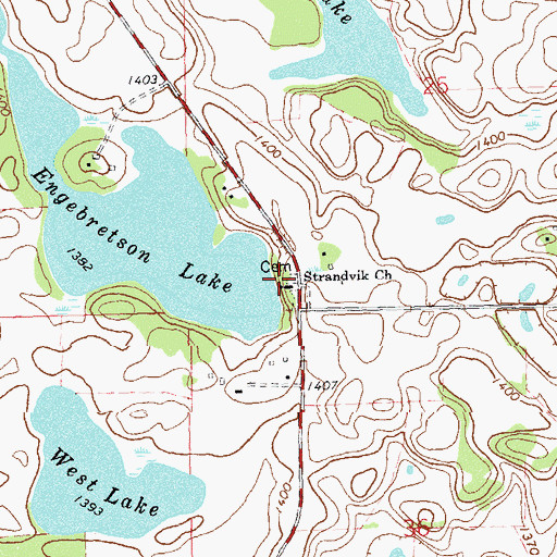 Topographic Map of Strandvik Cemetery, MN