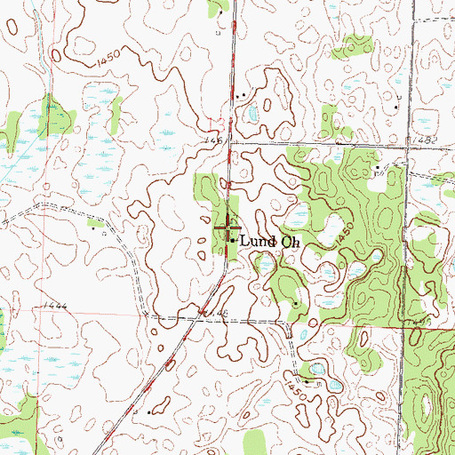 Topographic Map of Lund Cemetery, MN