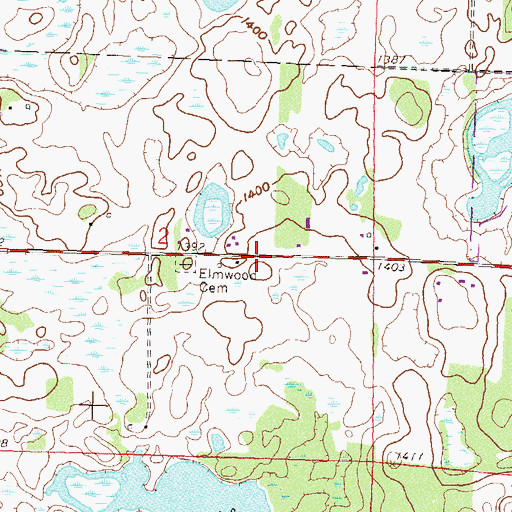 Topographic Map of Oak Grove Mobile Home Park, MN