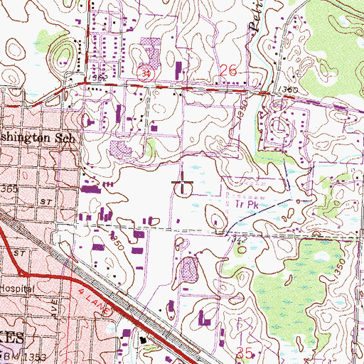Topographic Map of Roosevelt Elementary School, MN