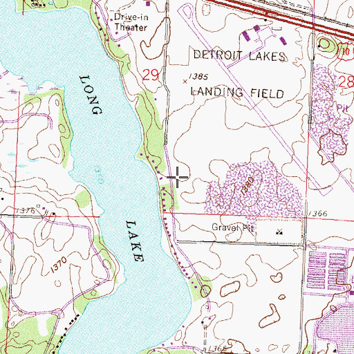 Topographic Map of Lakes Area Vineyard Church, MN