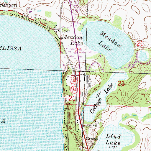 Topographic Map of Meadow Lake Campsite, MN