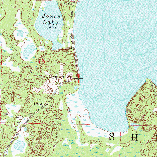 Topographic Map of Shell Lake Resort and Campground, MN
