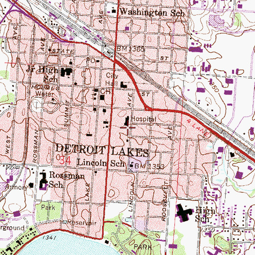 Topographic Map of Saint Mary's Nursing Center, MN