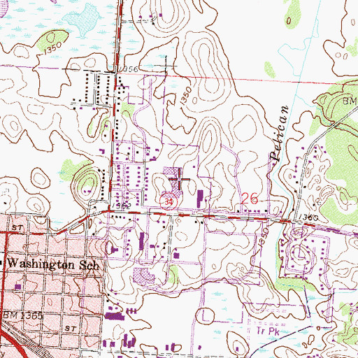 Topographic Map of Minnesota State Community and Technical College, MN