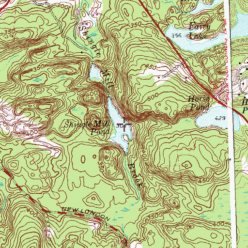 Topographic Map of Shingle Mill Pond, CT