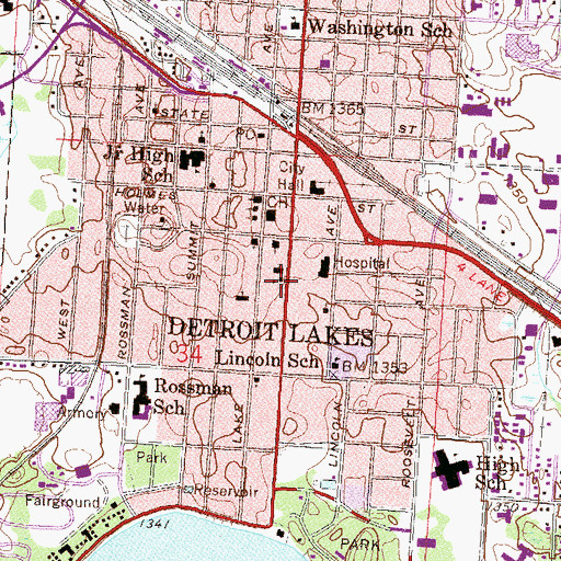 Topographic Map of Holy Rosary Catholic School, MN
