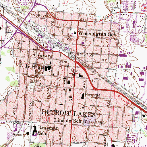 Topographic Map of Washington Square Mall, MN